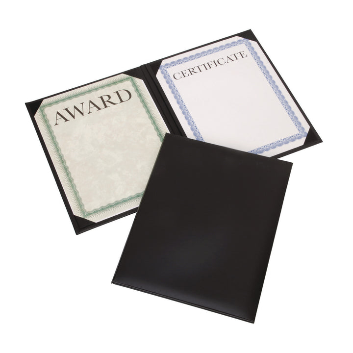 Image of Awards Certificate Binder - Padded Cover - No Seal - Portrait - 9.125" x 11.625" - Black
