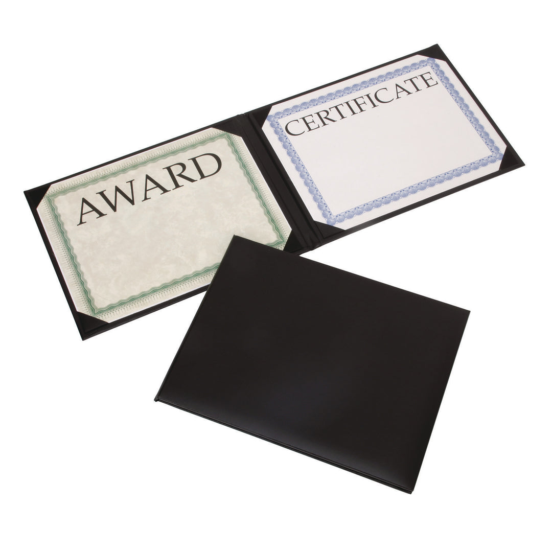 Image of Awards Certificate Binder - Padded Cover - No Seal - Landscape - 11.625" x 9.125" - Black, Case of 25