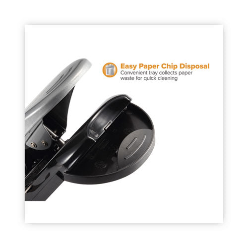 Image of BostitchÂ® 40-Sheet Ez Squeeze Two-Hole Punch, 9/32" Holes, Black/silver