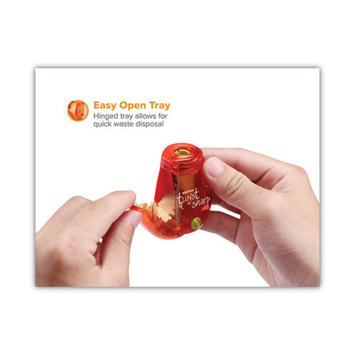 Image of BostitchÂ® Twist-N-Sharp Pencil Sharpener, One-Hole, 3.5 X 1.25 X 5.5, Assorted Colors, 3/box