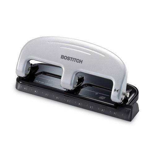 Image of Bostitch® ACI2220 20-Sheet Ez Squeeze Three-Hole Punch, 9/32" Holes, Black/silver