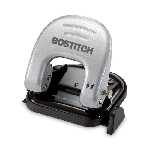 Image of Bostitch® 2310 20-Sheet Ez Squeeze Two-Hole Punch, 9/32" Holes, Black/silver