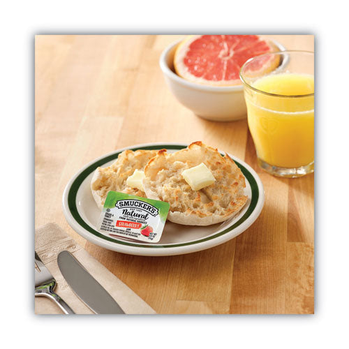 Image of Smucker's® 5150008201 Smuckers 1/2 Ounce Natural Jam, Strawberry, 0.5 oz Container, 200/Carton