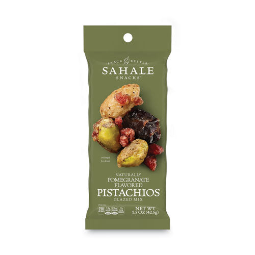 Image of Sahale Snacks® SAH00019 Glazed Mixes, Pomegranate Pistachio Almond, 1.5 Oz Pouch, 18/carton