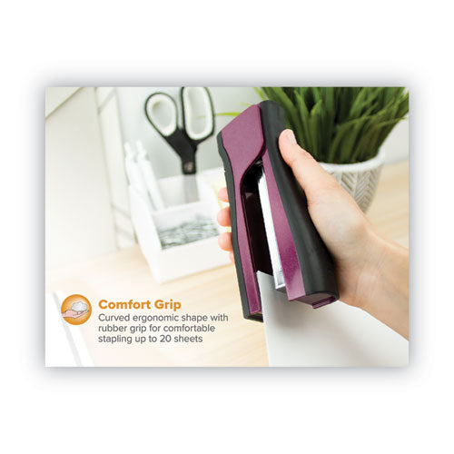 Image of Bostitch® BOSB696RMAG Dynamo Stapler, 20-Sheet Capacity, Wine Metallic