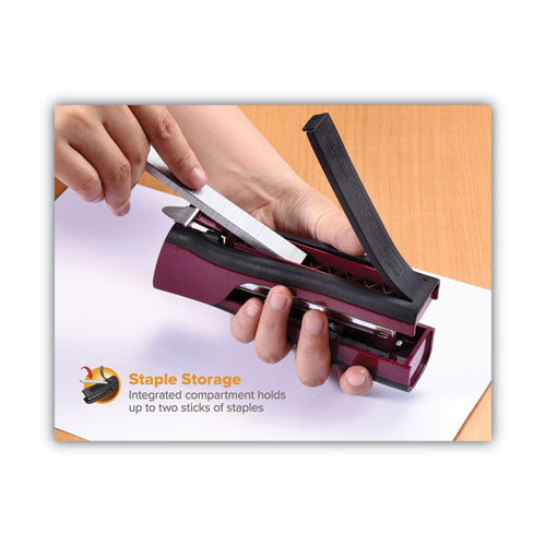 Image of Bostitch® BOSB696RMAG Dynamo Stapler, 20-Sheet Capacity, Wine Metallic