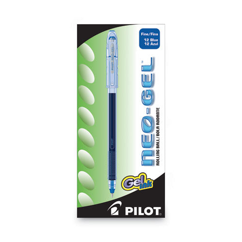 Image of Pilot® 14002 Neo-Gel Gel Pen, Stick, Fine 0.7 mm, Blue Ink, Translucent Blue Barrel, Dozen