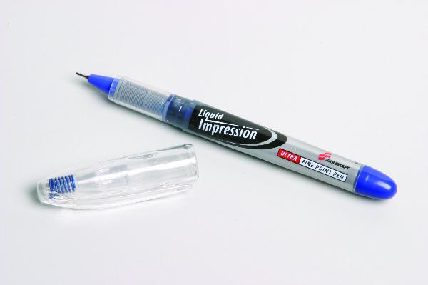 Image of SKILCRAFT® Liquid Impression Porous Point Pen, Blue Ink, Medium Point