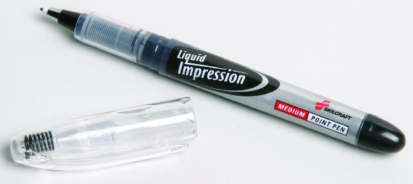 Image of SKILCRAFT® Liquid Impression Porous Point Pen, Black Ink, Medium Point, Case of 12 Dozen