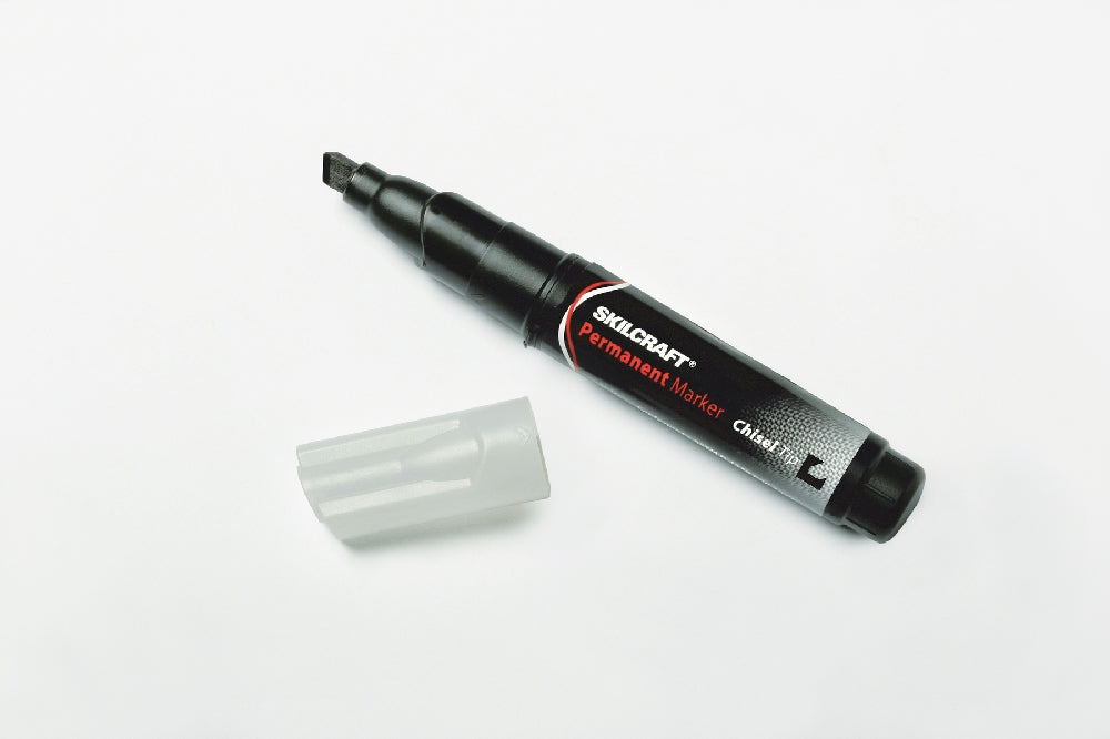 Image of SKILCRAFT® Large Permanent Marker, Chisel Tip, Black Ink