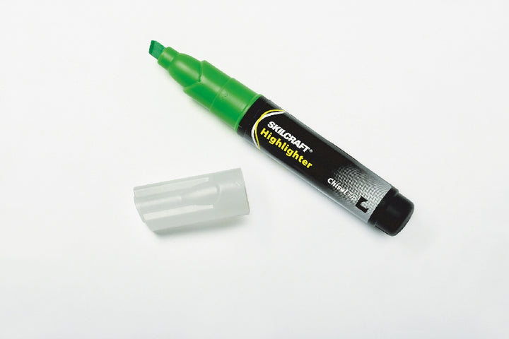Image of SKILCRAFT® Large Fluorescent Highlighter, Green Ink, Case of 36 Dozen