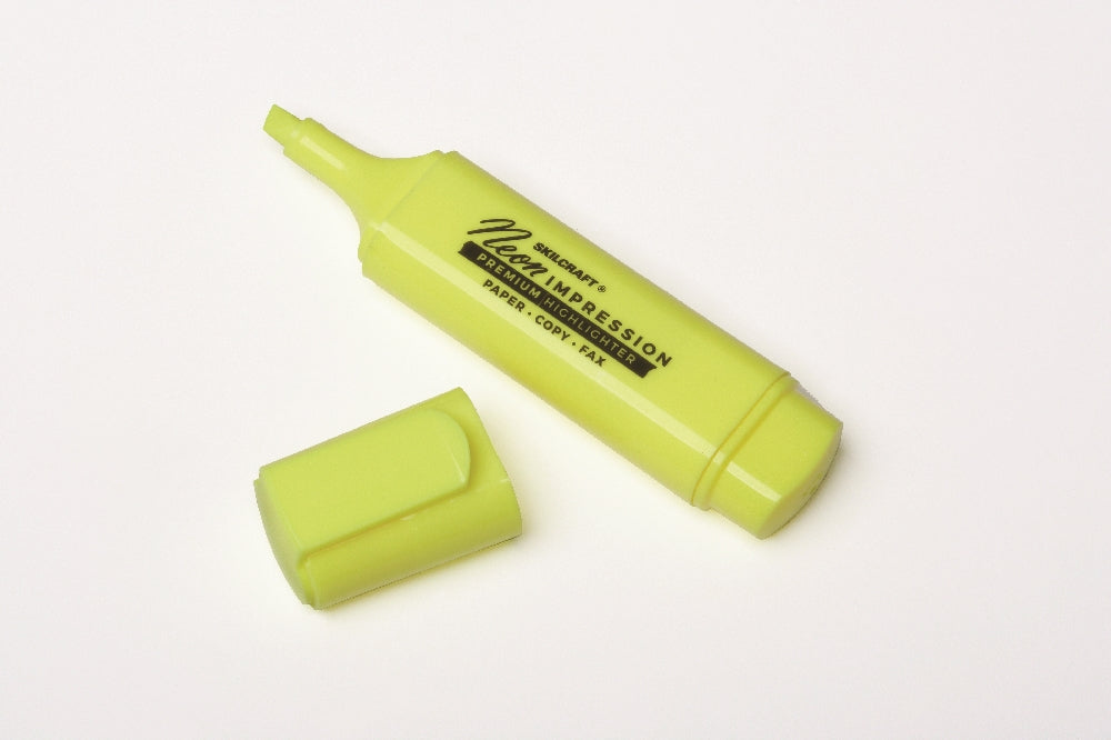 Image of SKILCRAFT® Neon Flat Highlighter, Yellow Ink