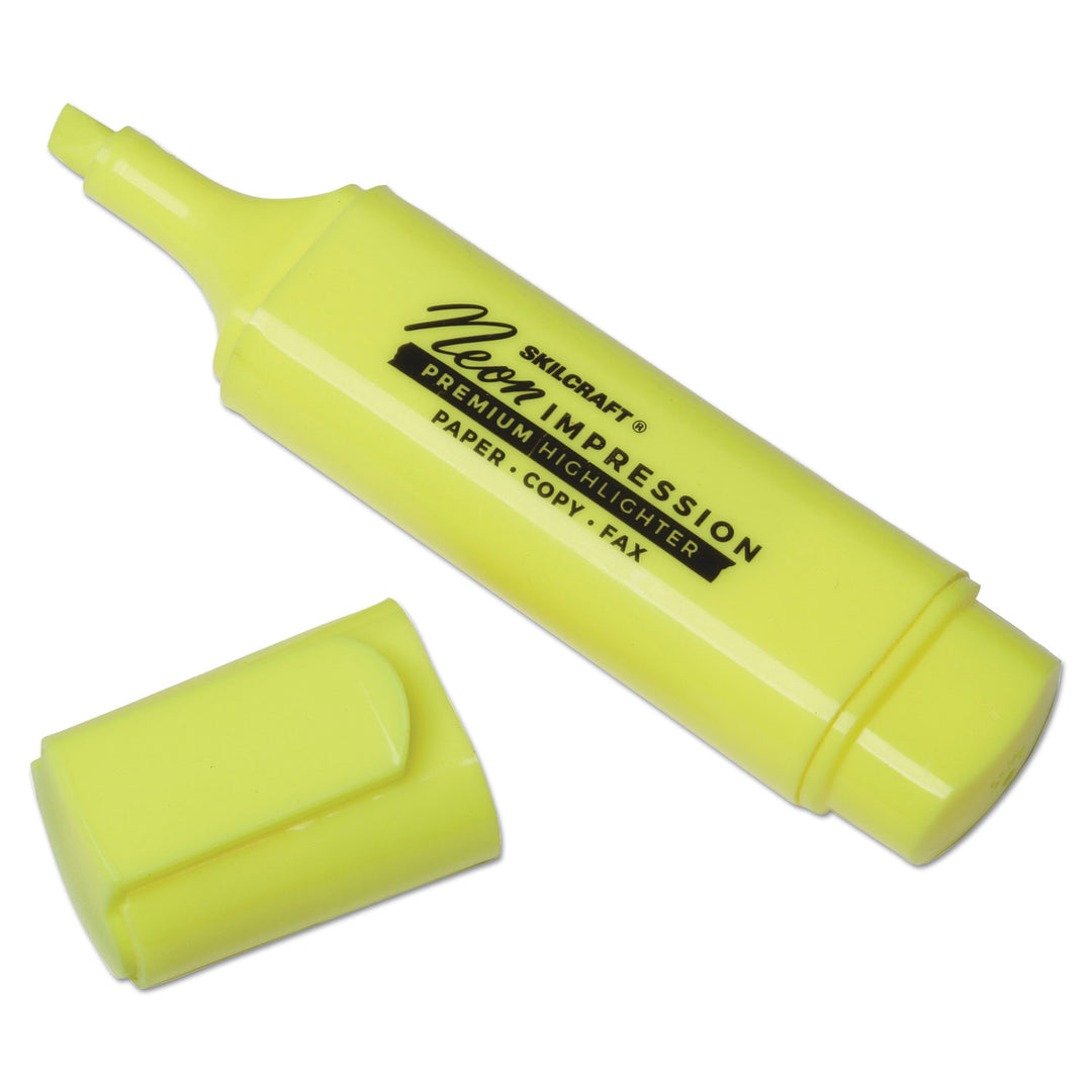 Image of SKILCRAFT® Neon Flat Highlighter, Yellow Ink