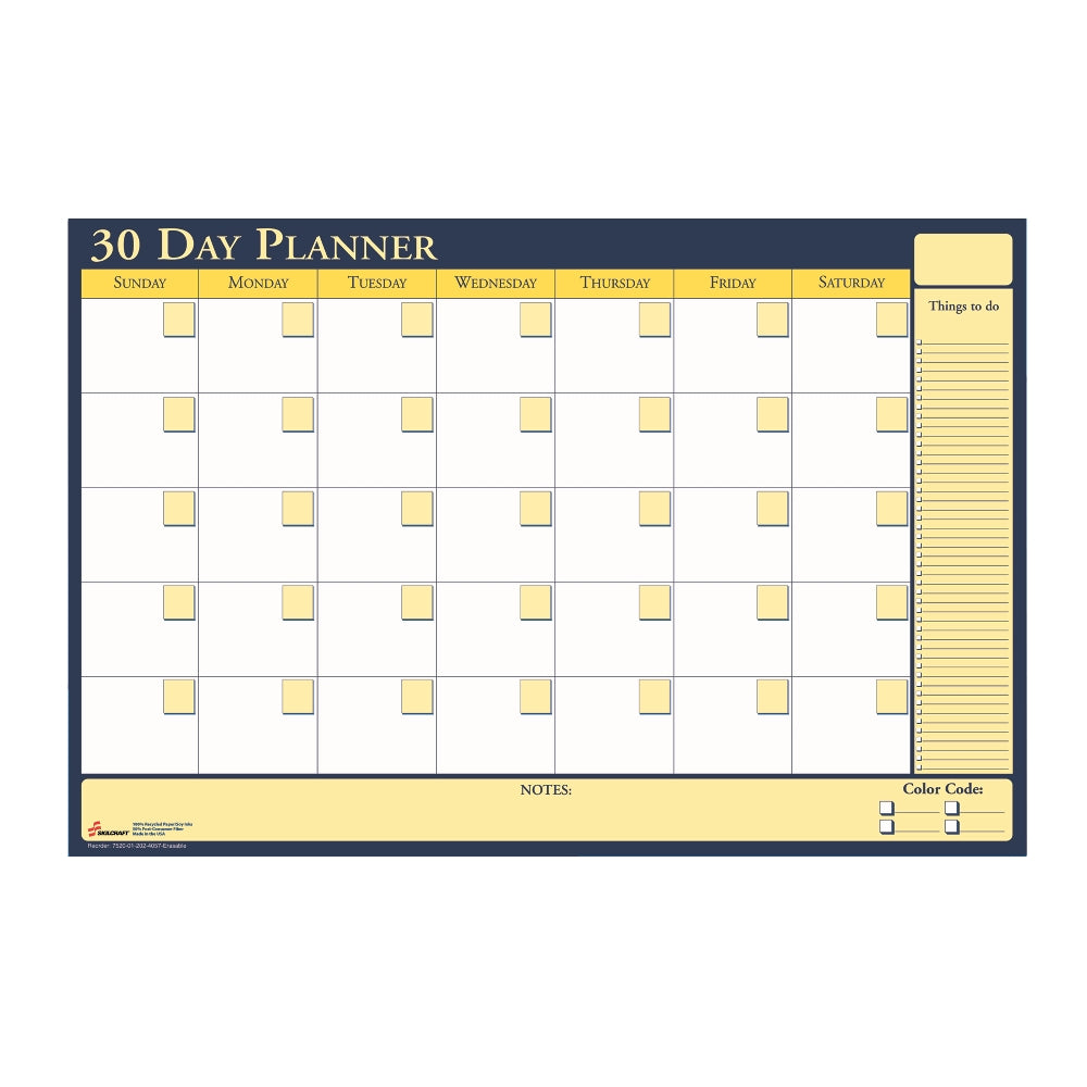 Image of SKILCRAFT® 30-Day Non-Dated Erasable Flexible Planner