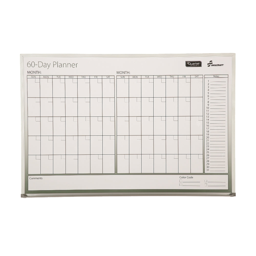 Image of Quartet® SKILCRAFT® Dry Erase 60-Day Control Planner Board, 36" x 24"