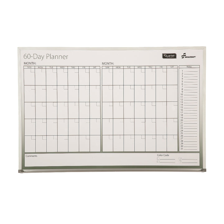 Image of Quartet® SKILCRAFT® Dry Erase 60-Day Control Planner Board, 36" x 24"