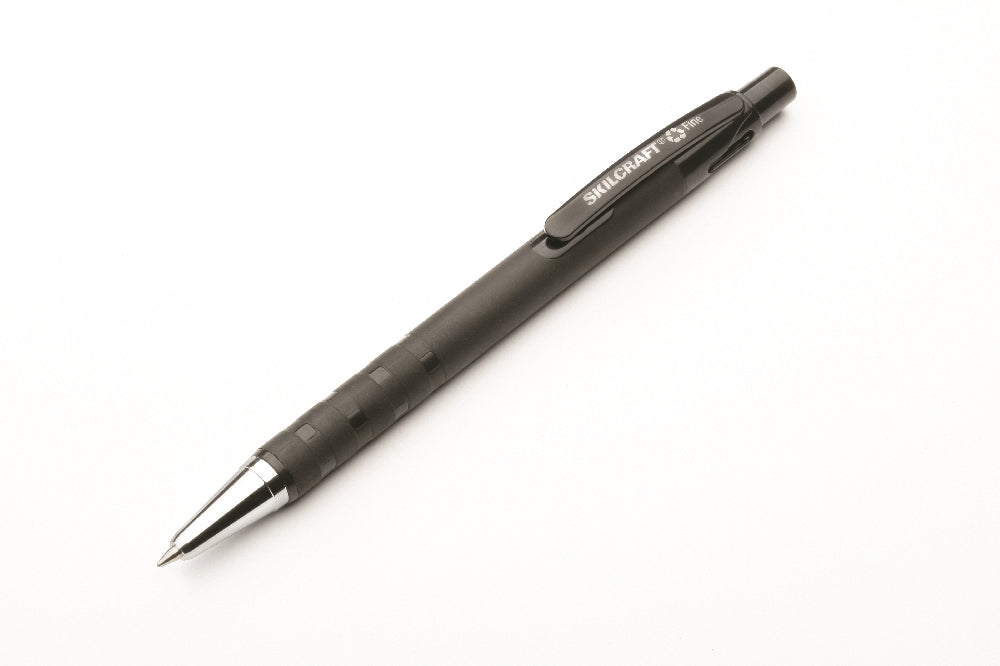 Image of SKILCRAFT® Rubberized Ballpoint Pen, Black Ink, Fine Point, Case of 12 Dozen