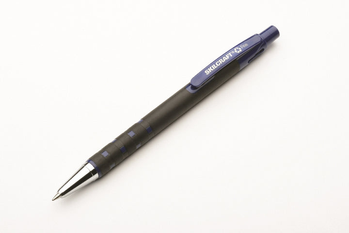 Image of SKILCRAFT® Rubberized Ballpoint Pen, Blue Ink, Fine Point, Case of 12 Dozen