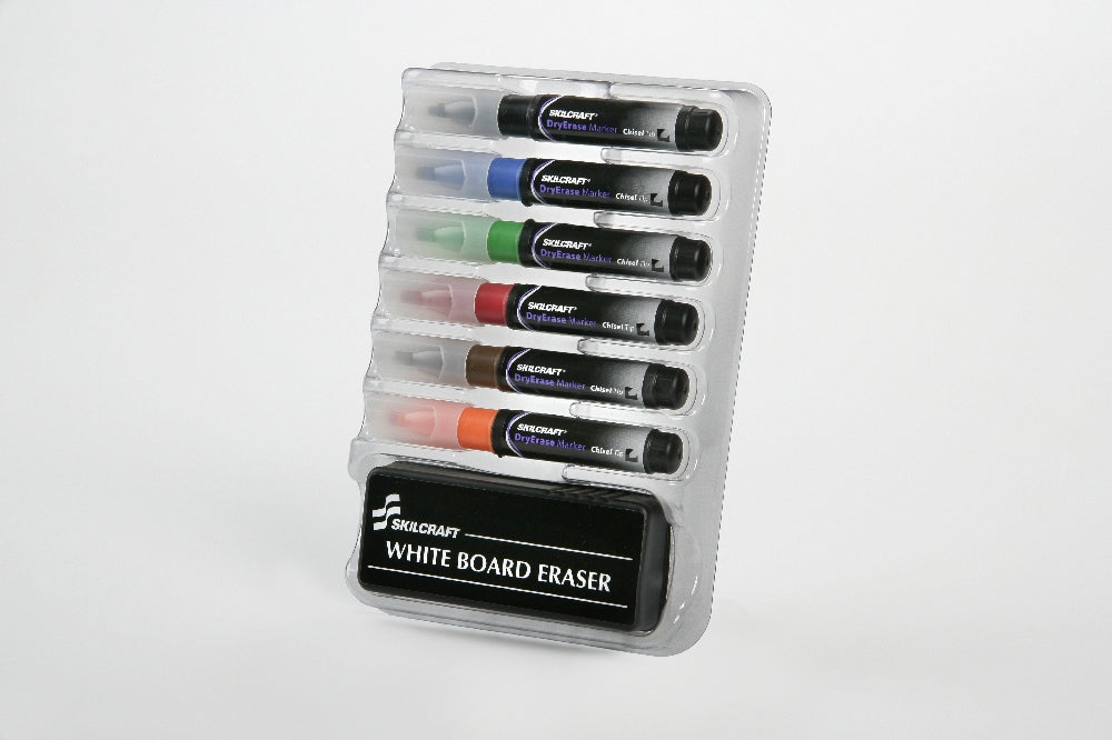 Image of SKILCRAFT® 6-Marker Dry Erase Kit