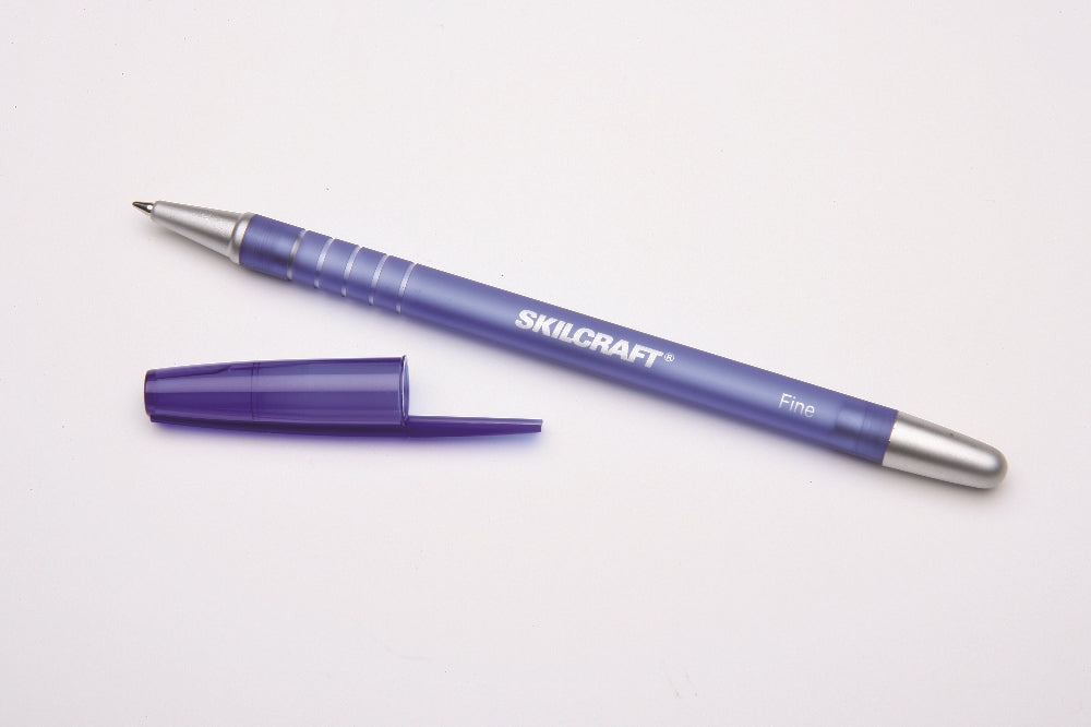 Image of SKILCRAFT® Rubberized/Refillable Ballpoint Pen, Blue Ink, Fine Point
