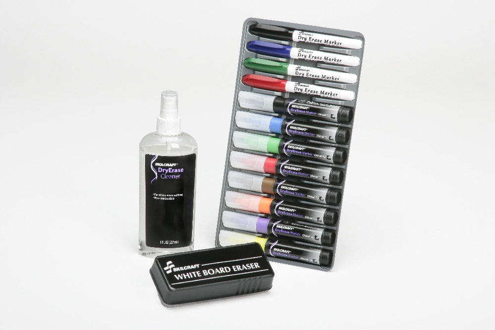 Image of SKILCRAFT® 12-Marker Dry Erase System, Case of 12 Sets