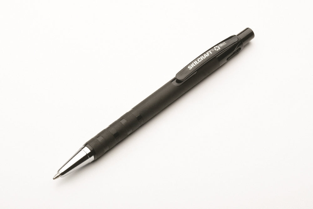 Image of SKILCRAFT® Rubberized Ballpoint Pen, Black Ink, Medium Point, Case of 12 Dozen