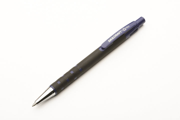 Image of SKILCRAFT® Rubberized Ballpoint Pen, Blue Ink, Medium Point, Case of 12 Dozen