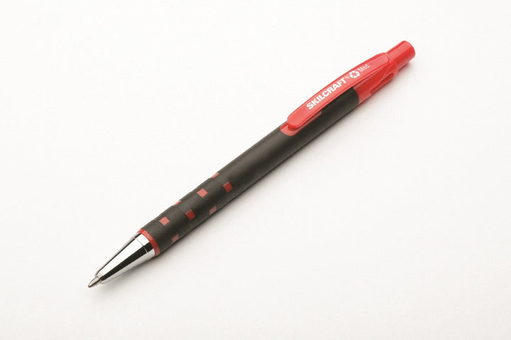 Image of SKILCRAFT® Rubberized Ballpoint Pen, Red Ink, Medium Point