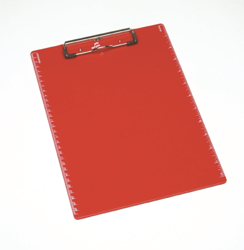 Image of SKILCRAFT® Recycled Plastic Clipboard w/Screen Printed Ruler, Red/White, Case of 24