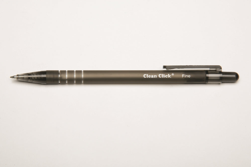 Image of SKILCRAFT® Clean Click™ Clean Click Retractable Pen, Black Ink, Fine Point, Case of 12 Dozen