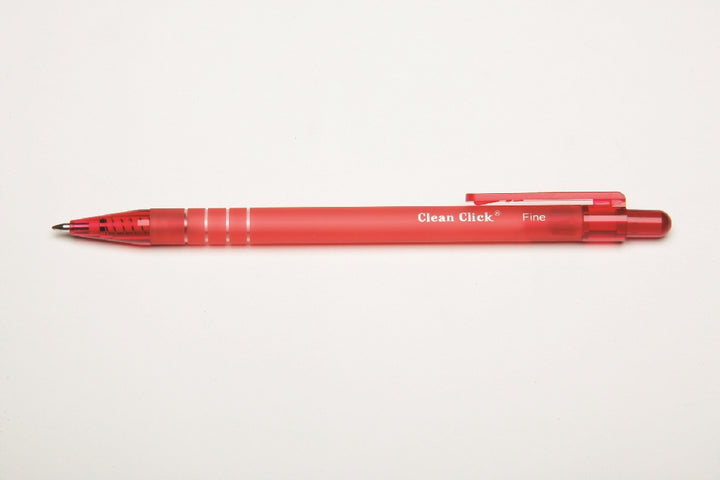 Image of SKILCRAFT® Clean Click™ Clean Click Retractable Pen, Red Ink, Fine Point