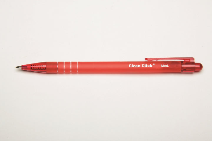 Image of SKILCRAFT® Clean Click™ Clean Click Retractable Pen, Red Ink, Medium Point