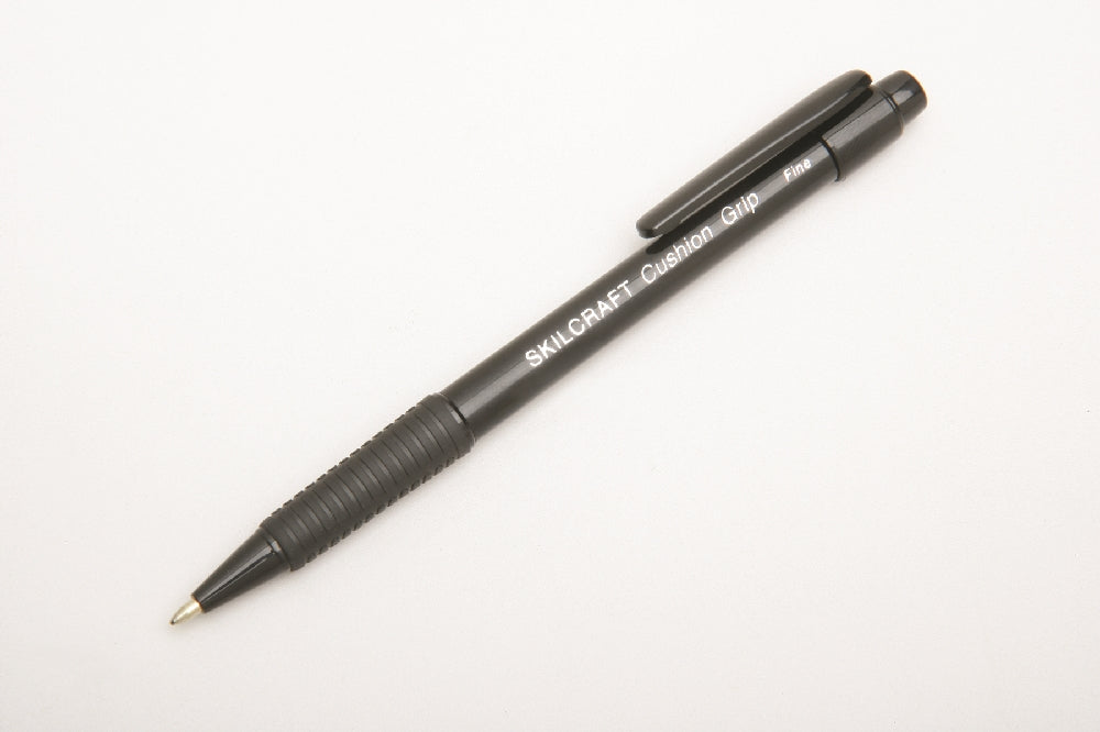 Image of SKILCRAFT® Cushion Grip Retractable Pen, Black Ink, Fine Point, Case of 12 Dozen