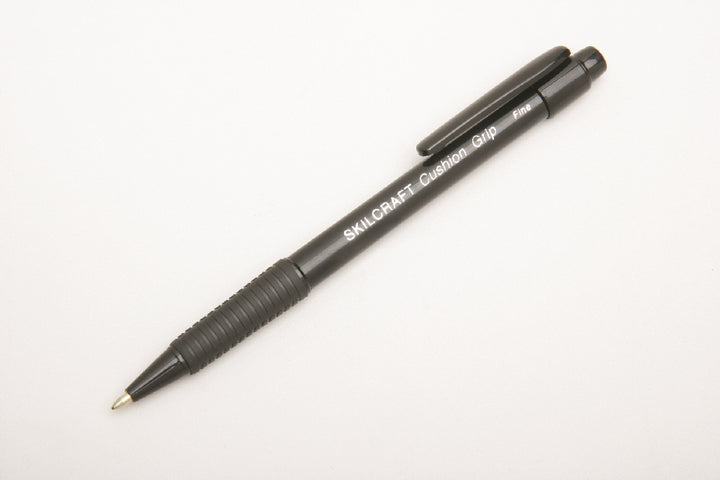 Image of SKILCRAFT® Cushion Grip Retractable Pen, Black Ink, Fine Point, Case of 12 Dozen