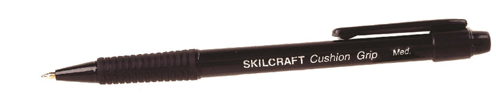 Image of SKILCRAFT® Cushion Grip Retractable Pen, Black Ink, Medium Point, Case of 12 Dozen