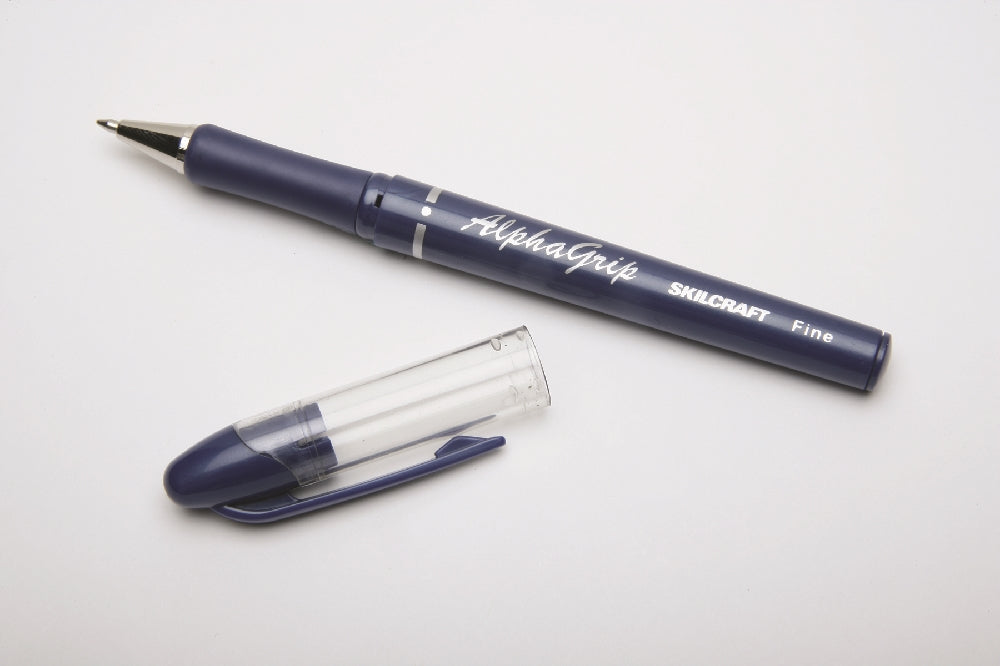Image of SKILCRAFT® AlphaGrip Ballpoint Pen, Blue Ink, Fine Point