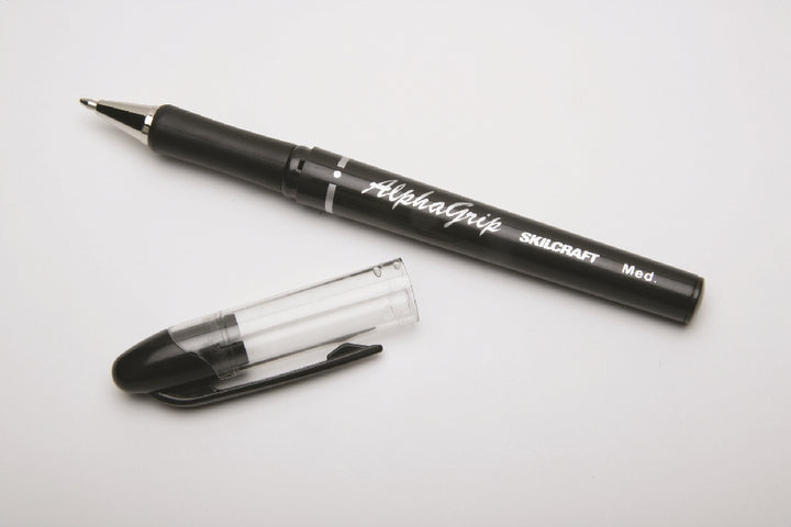 Image of SKILCRAFT® AlphaGrip Ballpoint Pen, Black Ink, Medium Point, Case of 12 Dozen