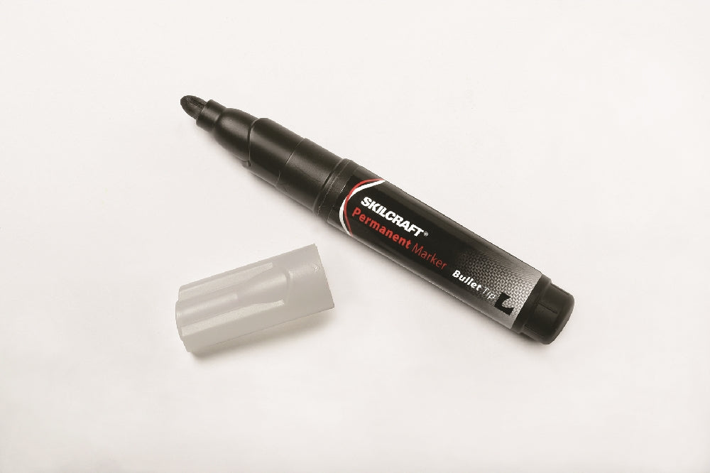 Image of SKILCRAFT® Large Permanent Marker, Bullet Tip, Black Ink, Case of 36 Dozen