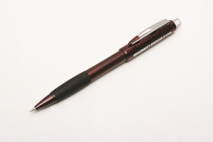 Image of SKILCRAFT® Dual-Action Cushion Grip Mechanical Pencil, Fine Point, Pearl/Burgundy Barrel