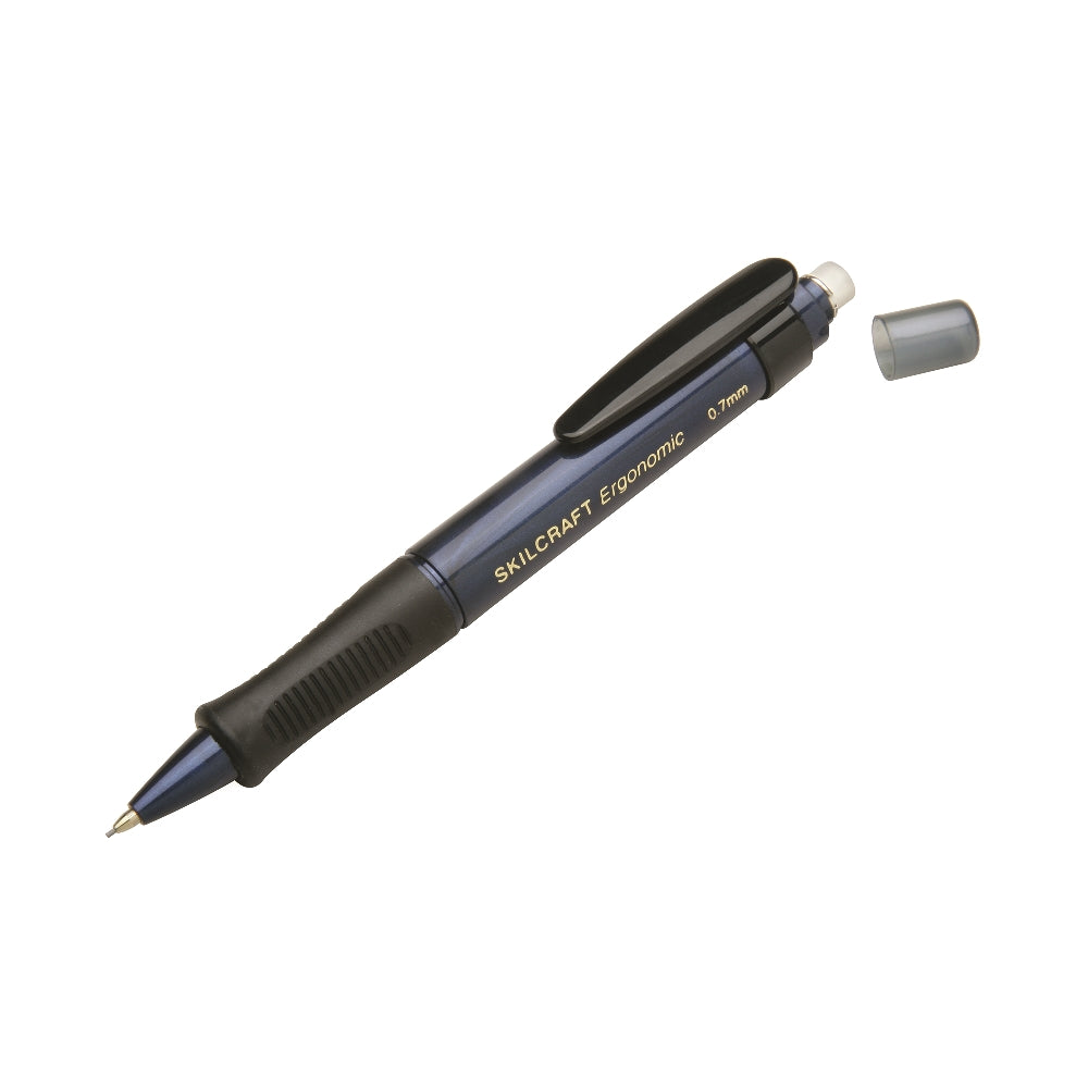 Image of SKILCRAFT® Ergonomic Mechanical Pencil, Medium Point, Blue Barrel