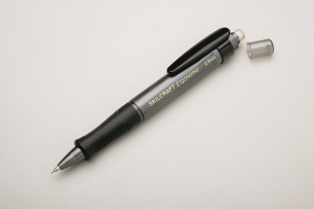 Image of SKILCRAFT® Ergonomic Mechanical Pencil, Fine Point, Gray Barrel, 6/Box, Case of 12 Boxes