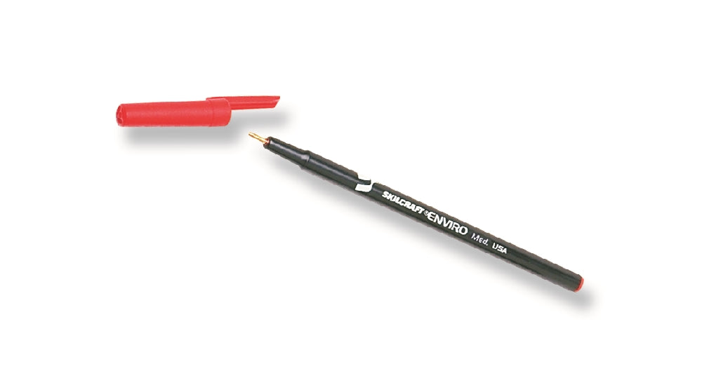 Image of SKILCRAFT® Environmental Ballpoint Stick Pen, Red Ink, Medium Point