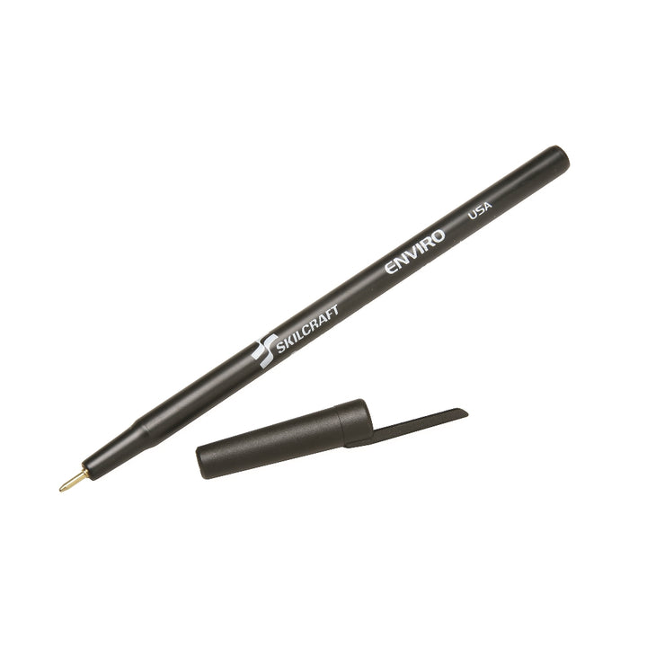 Image of SKILCRAFT® Environmental Ballpoint Stick Pen, Black Ink, Fine Point, 1 Dozen