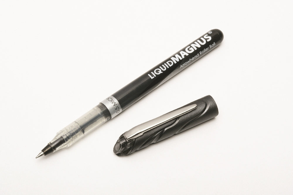 Image of SKILCRAFT® Liquid Magnus® Liquid Magnus Rollerball Pen, Black Ink, Micro Point Arrowhead 0.5mm, Case of 6 Dozen