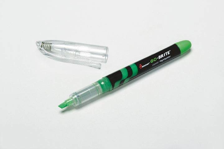 Image of SKILCRAFT® go-brite® Go-Brite Liquid Highlighter, Green Ink, 6/Box, Case of 12 Boxes