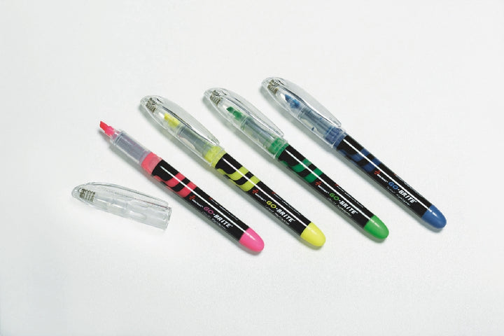 Image of SKILCRAFT® go-brite® Go-Brite Liquid Highlighter, Pink/Green/Yellow/Blue Ink