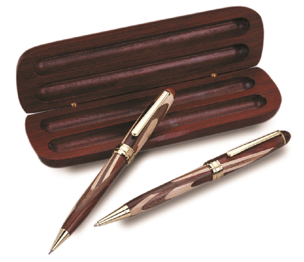 Image of Inpuria Tri-Wood Ballpoint Pen and Pencil Set