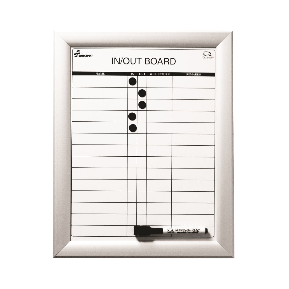 Image of Quartet® SKILCRAFT® In/Out Board, 14 Person Capacity