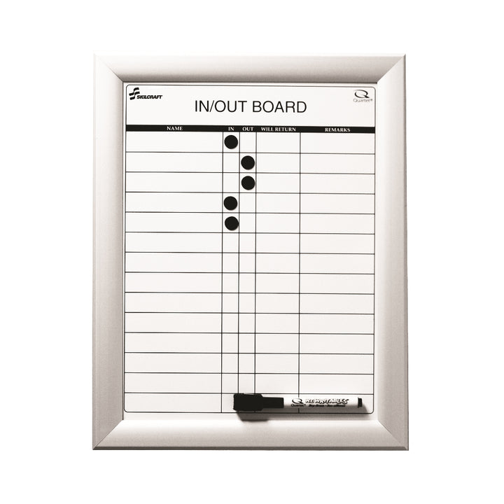 Image of Quartet® SKILCRAFT® In/Out Board, 14 Person Capacity