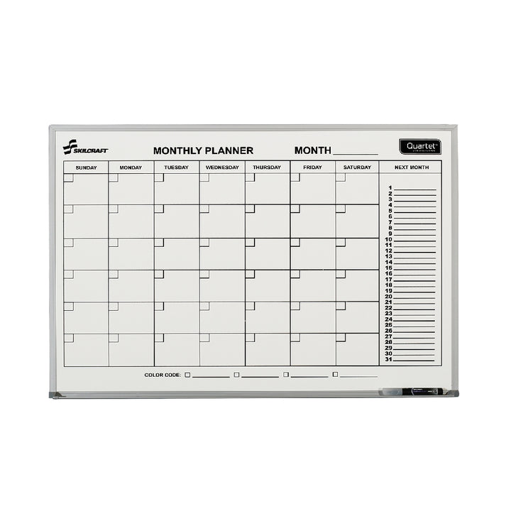 Image of Quartet® SKILCRAFT® 1-Month Calendar Planner Board, Aluminum Frame